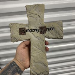 Amazing Grace Stone Cross Wall Art  Gift Collectible