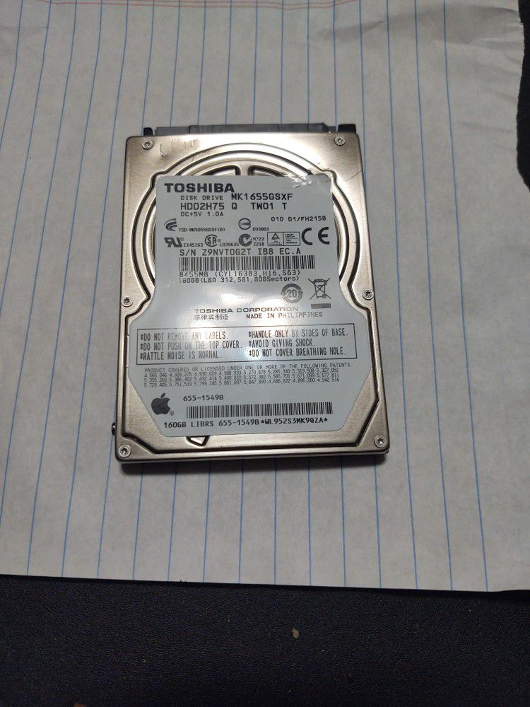 160gb Hard Drive Laptop Apple Or Any Laptop