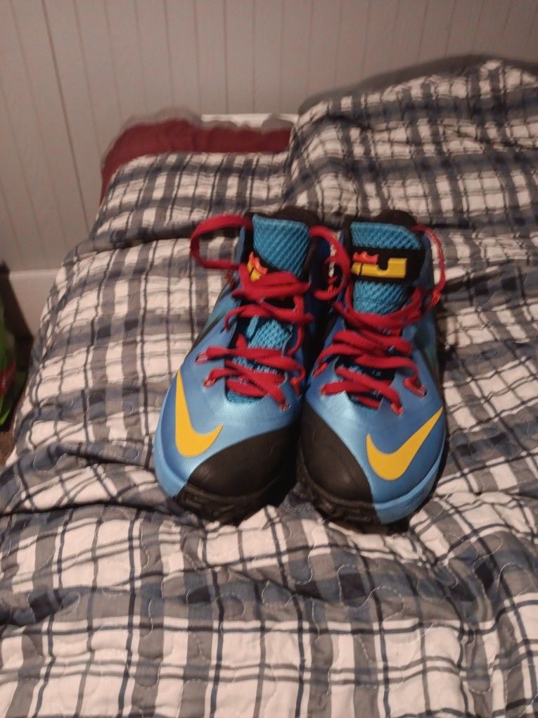 Shoes Size 10 Get All 3 Pairs 3 For $125 Or The Black Cats $60 The LeBrons $70 And White And Red Jordan's For $75 All Shoes In Great Condition