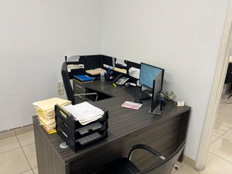 L-Shape Work Desk Gray