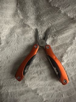 Compact Multi-Tool with Belt Sheath – Orange Anodized Aluminum
