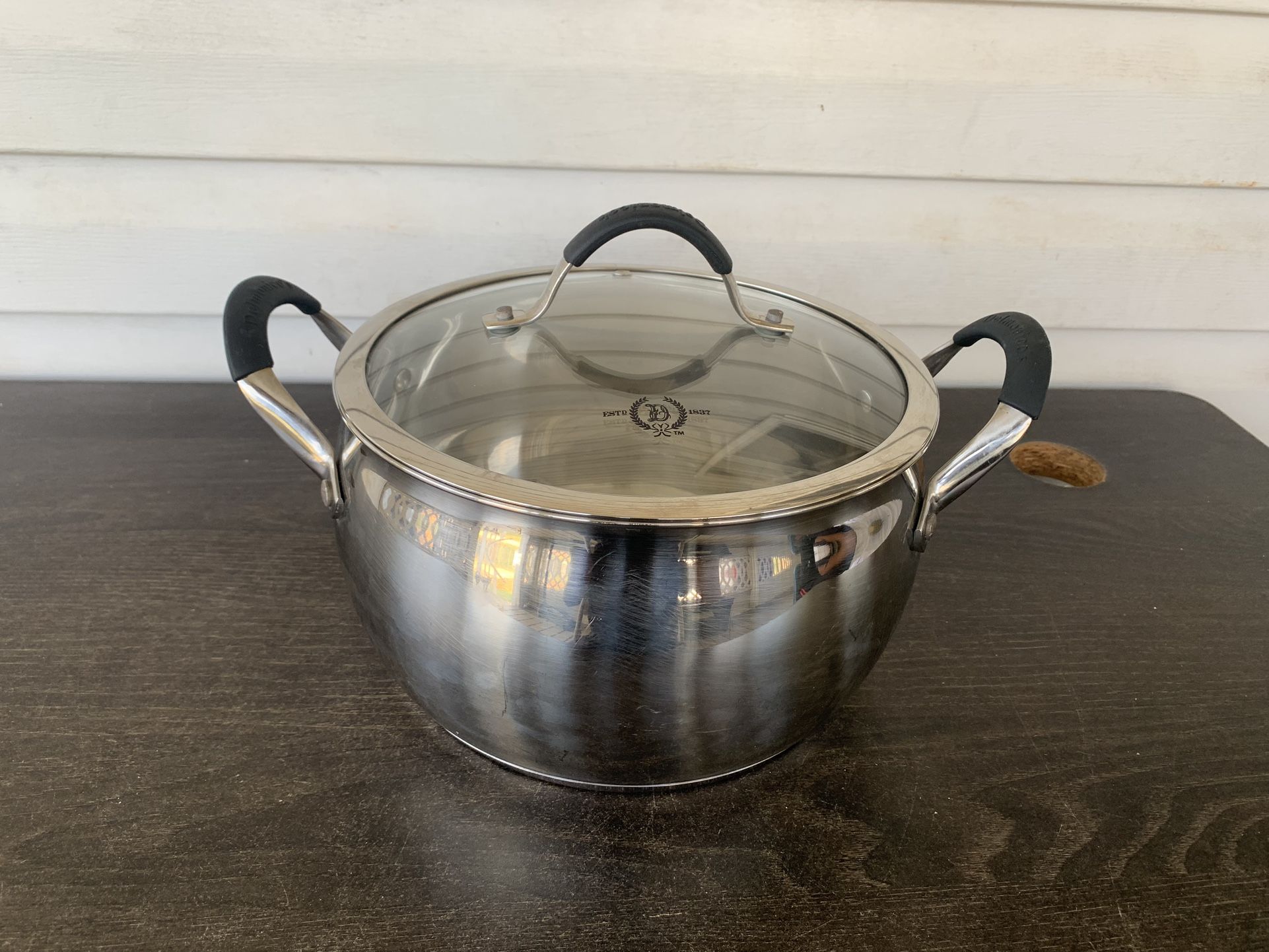Delmonico's stainless steel 7qt-6.6L pot with lid