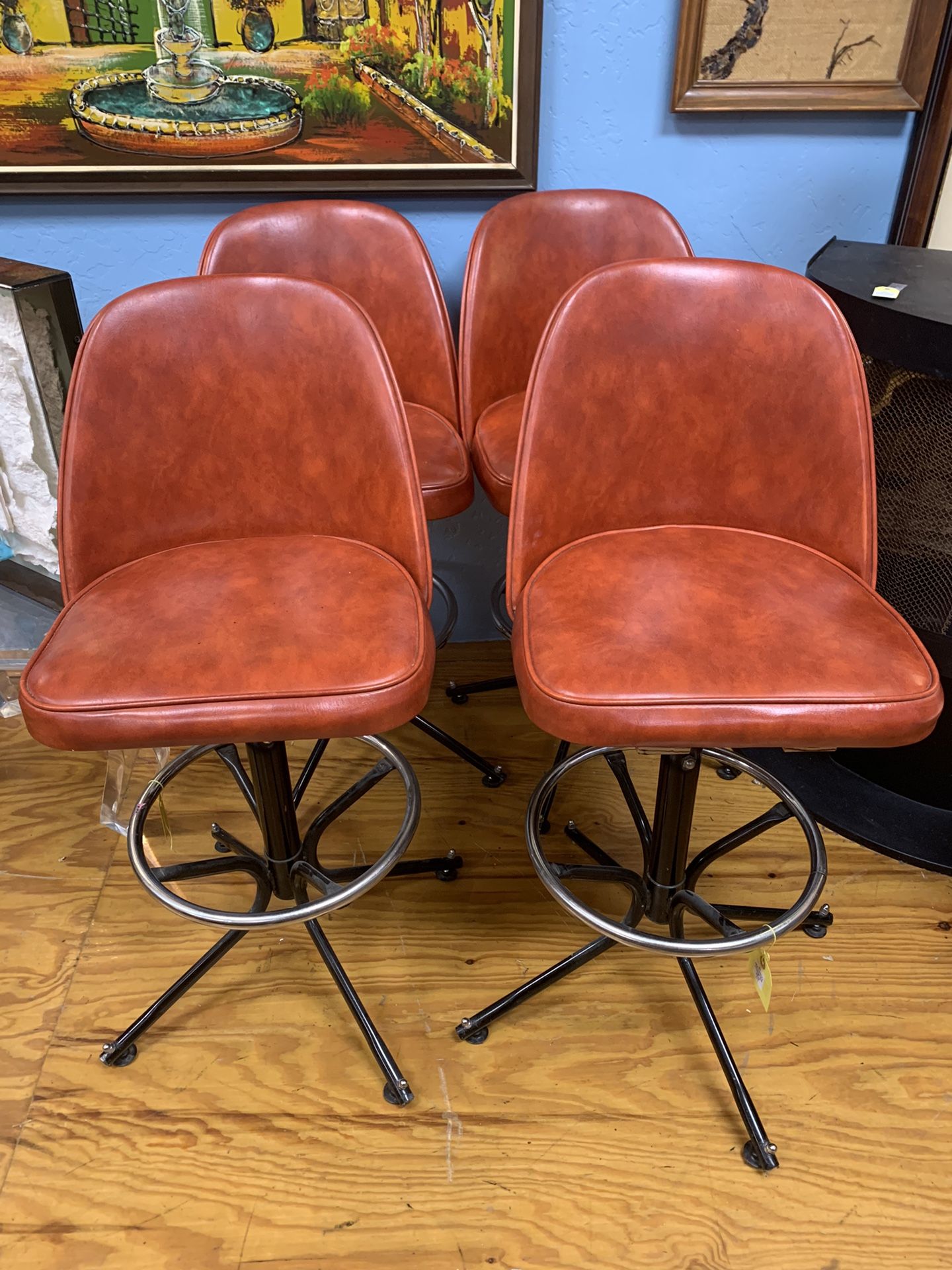 Mid Century Orange Bar Stool - $75 EACH
