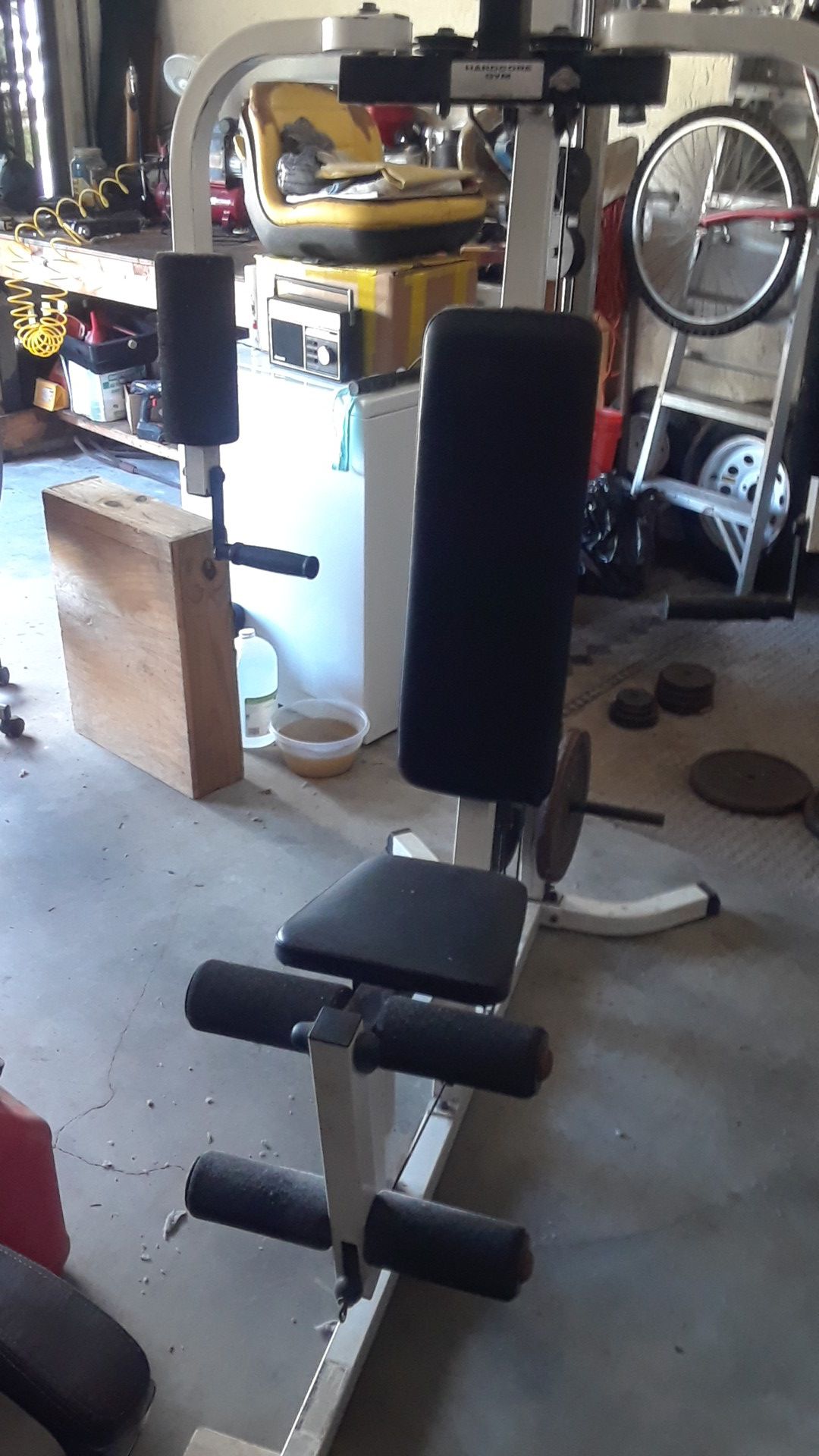 Hardcore gym fitness station with 50 lb of weight