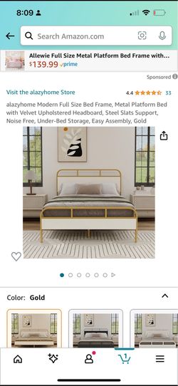 Queen platform bed frame with headboard