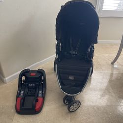 Britax Jogging Stroller with Car Seat Base for the Car- LIKE NEW