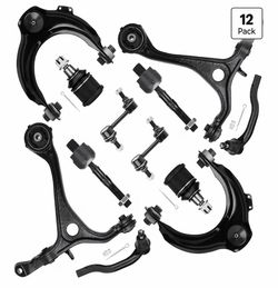 12PCS Front Upper Lower Control Arm (ONLY 2.4L) for Honda Accord 2003-2007, Acura TSX 2004-2008 w/Ball Joint Suspension Kit K640289 K640290 K80228 EV8