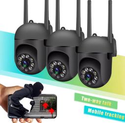 Cámara de seguridad PTZ de seguimiento automático 2K 4MP, cámara IP exterior WiFi 2,4G con audio bidireccional, visión nocturna, detección de movimien