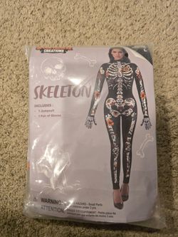 Spooktacular Creations Halloween Women Floral Skeleton Jumpsuit Costume - LARGE