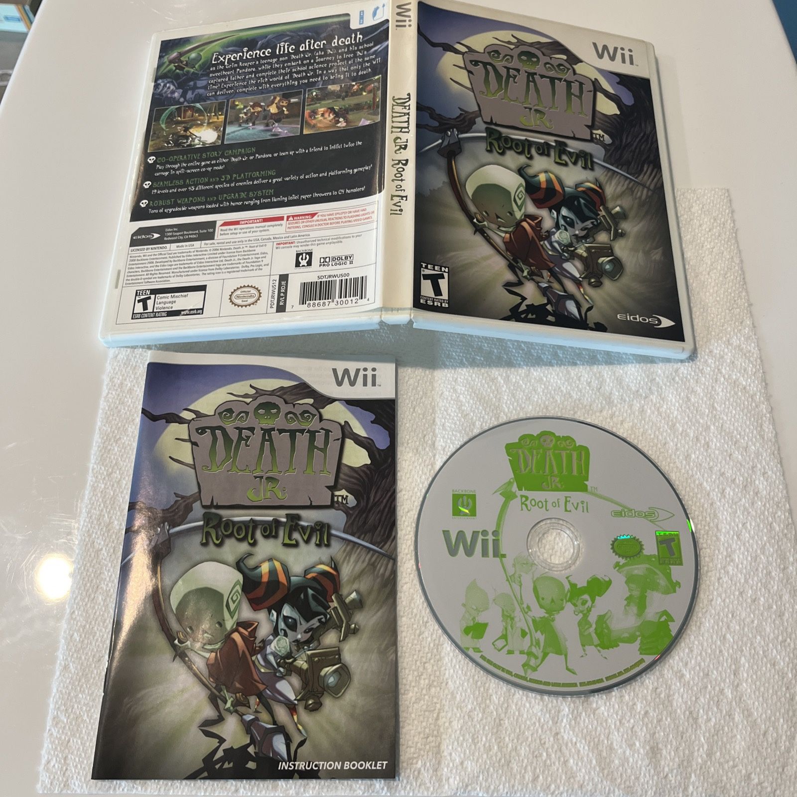 Death Jr. Root of Evil Nintendo Wii Complete CIB w/ Manual