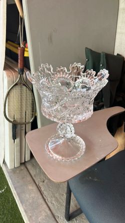 Vintage Cut Crystal Glass Compote