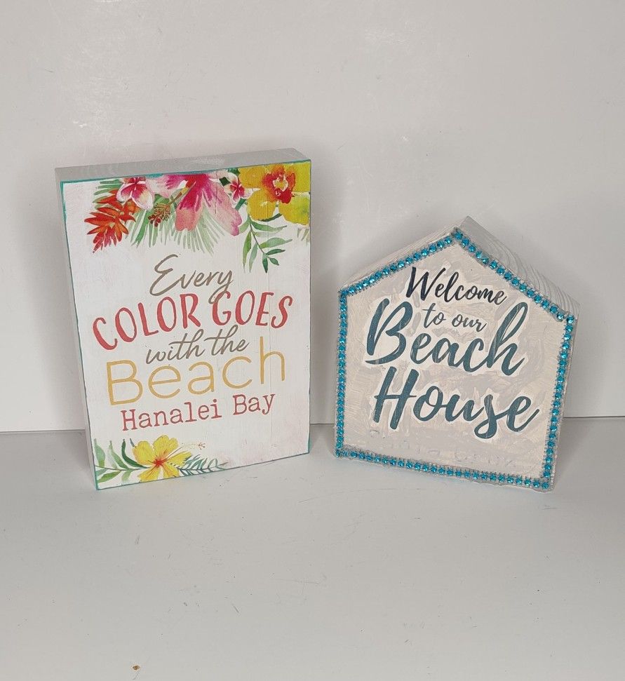 Hawaiian Beach Home Decor Tiered Tray Decor Lot Bundle