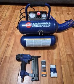 ((TAKEN OFFERS!)) Campbell Hausfeld Twin-Tank Air Compressor with Nail Gun