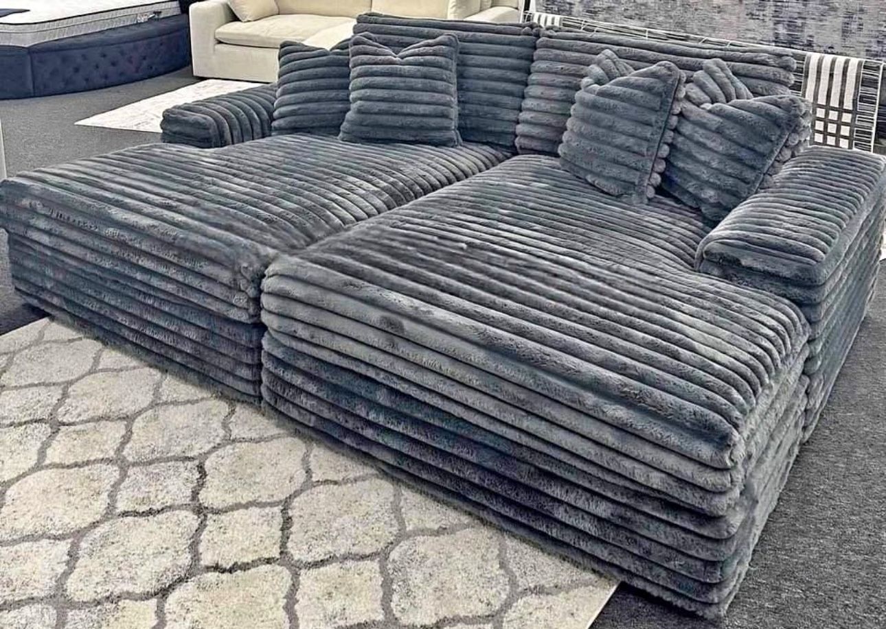 Grey Oversized Chaise Lounge. Brand New.