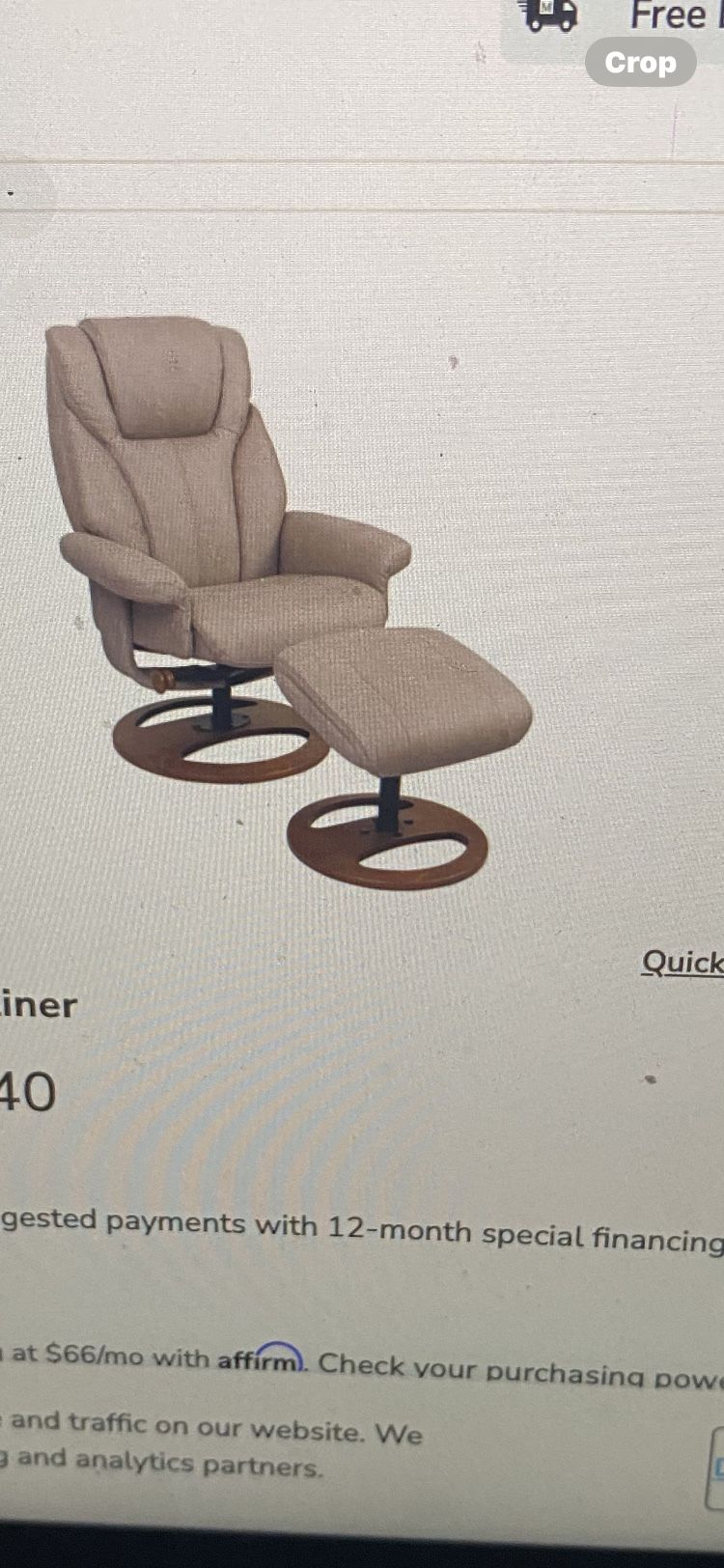 Two Reclining Chairs With Ottomans