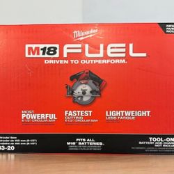 Milwaukee New 61/2” Circular Saw 18M Fuel Brushless 