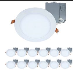 HALO HLBE 6-Inch Slim Canless Recessed Downlight for New Construction/Remodel 3000K Fixed CCT- Contractor 12-Pack HLBE(contact info removed)EMWR-12PK