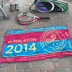 2014 Wimbledon Tennis Rackets And Bag