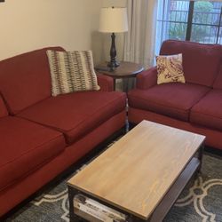 Red Sofa And Loveseat 