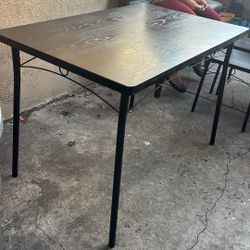 Black Table Full Set With Chairs