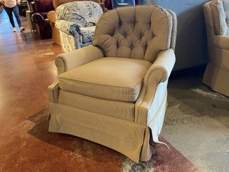 Stout Fawn Brown Skirted Armchair