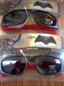 2- Marvel Superman Batman Boys Sunglasses, brand new in original package.