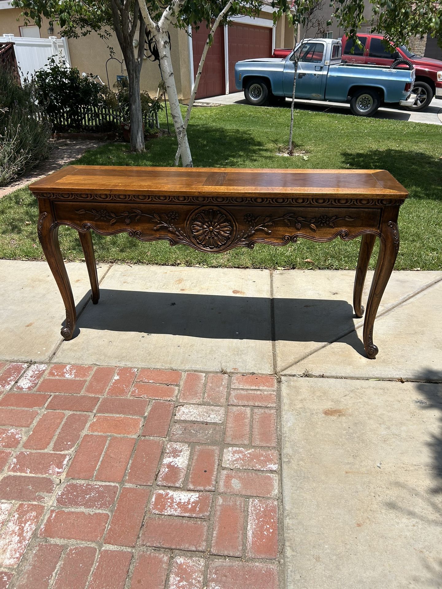 Solid wood console table