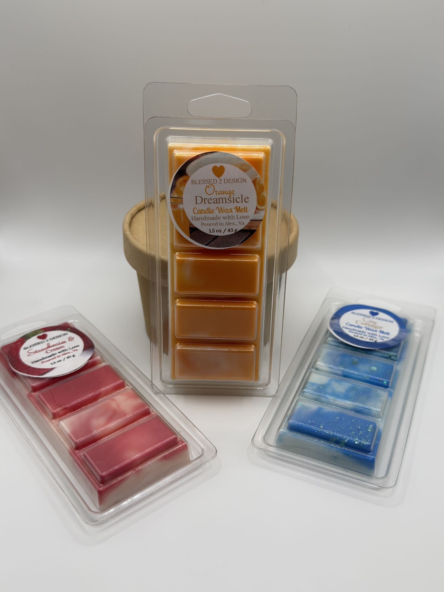 Orange Dreamsicle Scented Candle Wax Bar