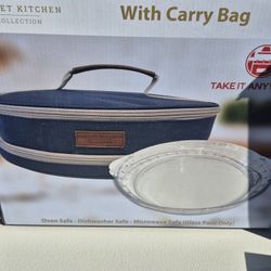 2 PC Glass Dish With Case