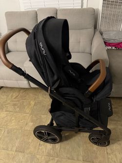 Nuna Baby Stroller Black with Brown Handles