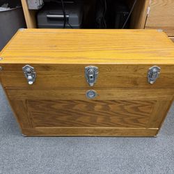 Vintage Machinist Tool Box Wood Well Made 