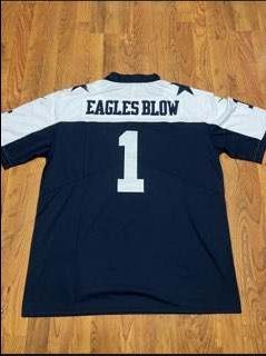 Brand new never worn "EAGLES BLOW" Dallas Cowboys Custom Thanksgiving Throwback stitched Jersey