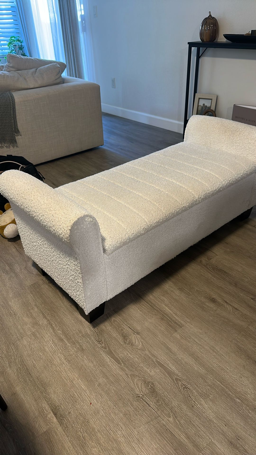 White Storage Ottoman