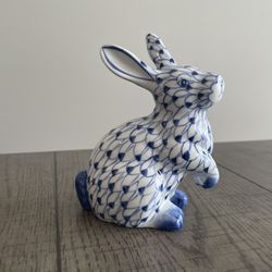 Andrea by Sadek Blue & White Rabbit Bunny