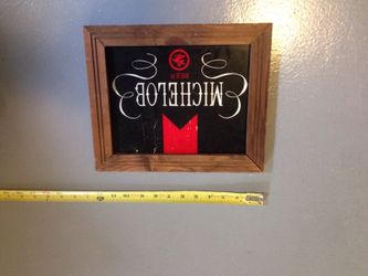 Antique glass framed Michelob beer sign