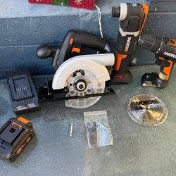 Worx Circular saw,drill driver,muti tool 