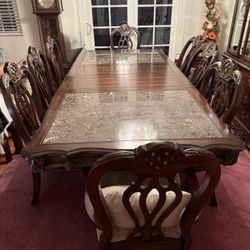 8 piece Wooden Marble Dining set