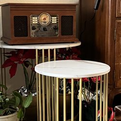 2 Side Tables Faux Marble 