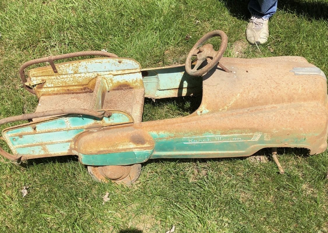 Vintage Metal Kids Pedal Car 