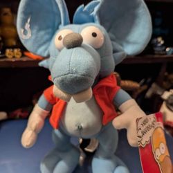 The Simpsons Toy Factory 11” Plush Itchy Mouse Stuffed Animal With Tag 
