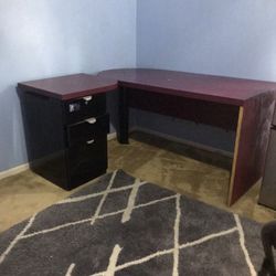 Custom Made Desk With File Cabinet