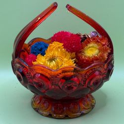  L.E. Smith Glass Company Amberina candy bowl