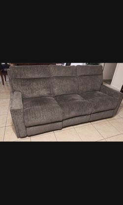 Hewitt Grey 85" Reclining Sofa