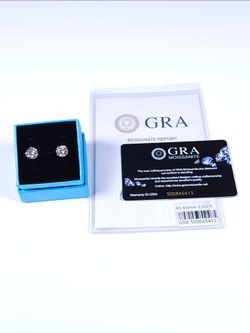 VVS1 Moissanite 8MM Stud Earrings – 925 Sterling Silver