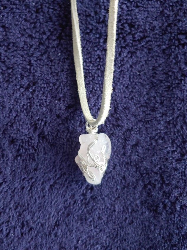 Wire Wrapped Rose Quarts Pendant