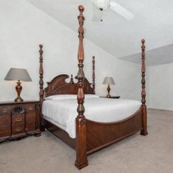 Carved Solid Mahogany Wood Queen 5 Piece Bedroom Set $998 OBO!