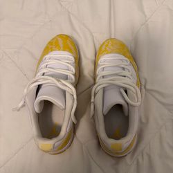 Yellow Snake skin Jordan Retro 11’s,