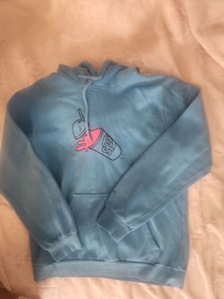 Light Blue Graphic Pullover Hoodie
