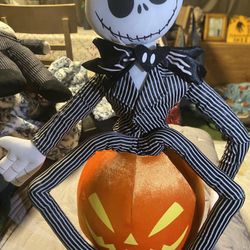 Jack Skellington Sitting On a Pumpkin