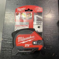 Milwaukee 25 ft. x 1-1/16 in. Compact Wide Blade Tape Measure with LED